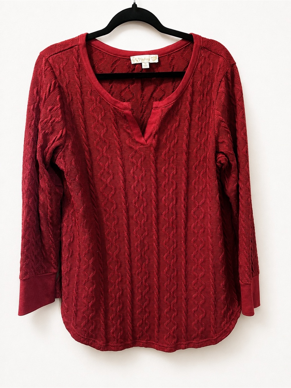 Deep burgundy/wine-colored long-sleeve top by Weekend by Susanne Betro XL